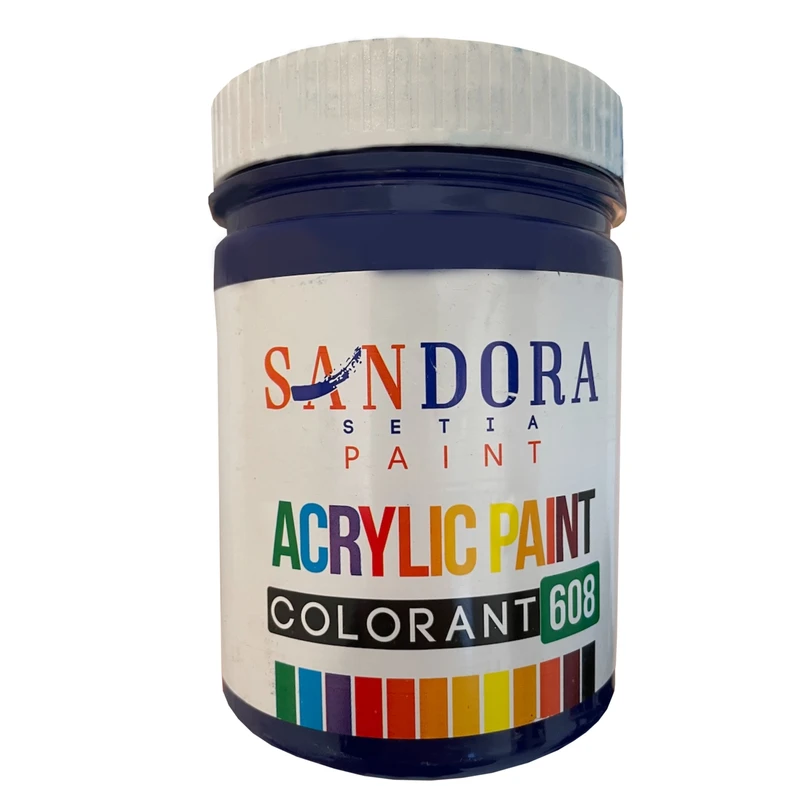 رنگ اکرلیک آبی ساندورا کد 608 وزن 1 کیلو گرم