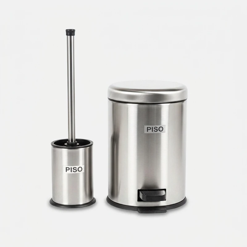 ست سطل زباله و فرچه پیسو مدل P-3-ltr گنجایش 3 لیتر