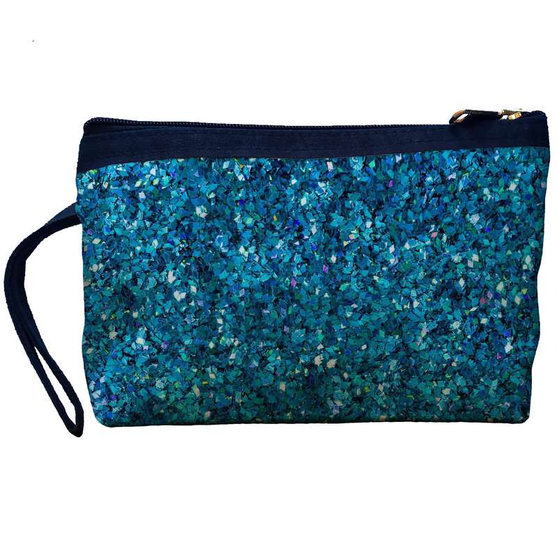 کیف لوازم آرایش زنانه آی تمر مدل کریستال های آبی کد 288