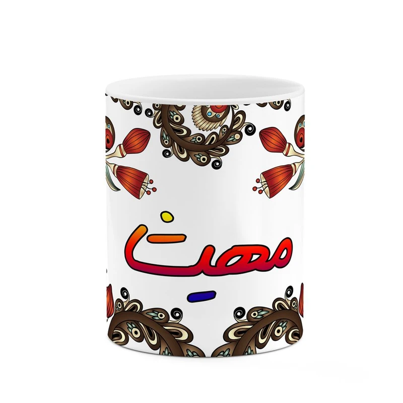 ماگ کاکتی مدل اسم مهیشا طرح سنتی گل و بته کد mgh47828