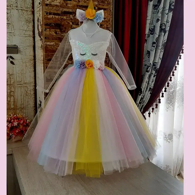 پیراهن دخترانه مدل تک شاخ