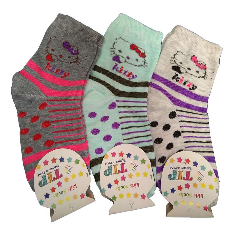 جوراب دخترانه تابش ایران پود کد 0071 مجموعه 3 عددی