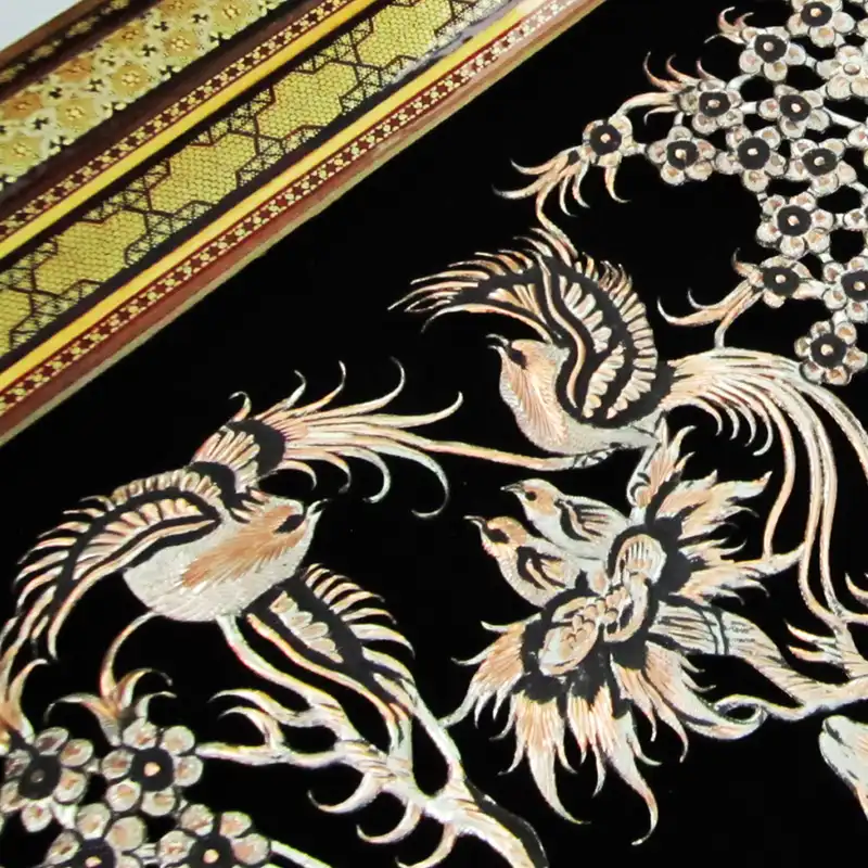 تابلو قلمزنی طرح گل و مرغ کد 4080