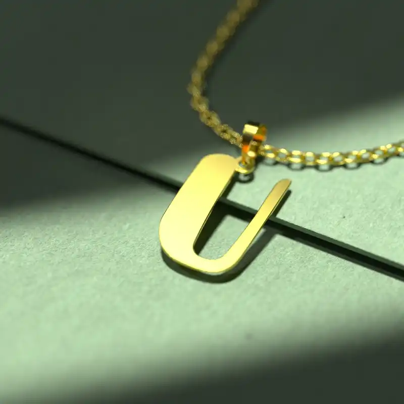 گردنبند طلا 18 عیار زنانه مدوپد مدل حرف U کد H3-1-1127