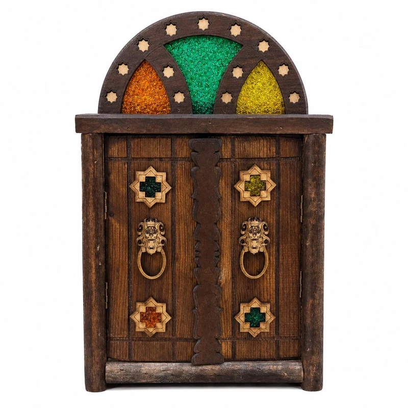 جاکلیدی دیواری چوبی مدل خانه روستیک کد H1