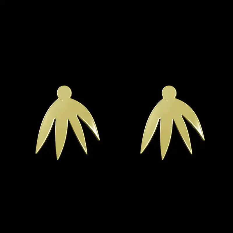 گوشواره طلا 18 عیار زنانه مدوپد مدل هندسی کد GA1-15044