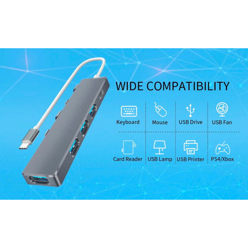 هاب 4 پورت USB 3.0 هارمن مدل HR-USBC3000