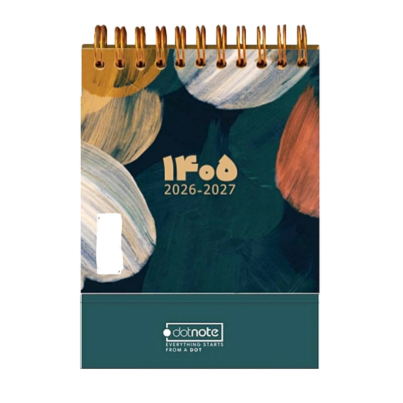 تقویم رومیزی سال 1405 مدل مینیاتوری طرح آبرنگی تیره 