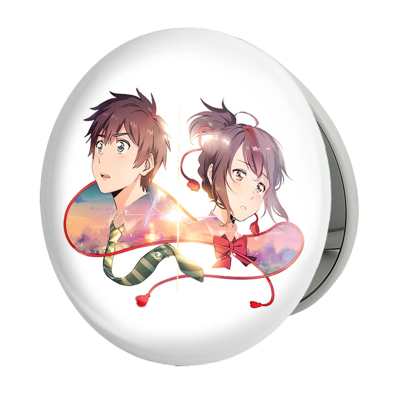 آینه جیبی خندالو طرح تاکی تاچیبانا و میتسویا میامیزو انیمه یورنیم Your Name مدل تاشو کد 16287 