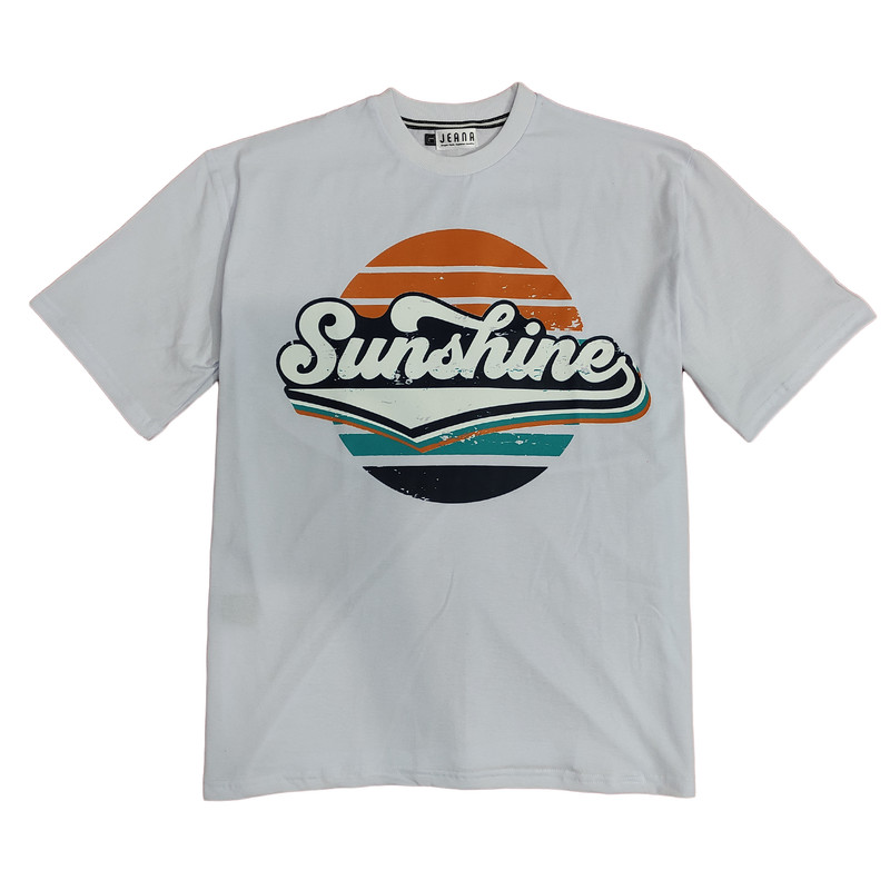 تی شرت آستین کوتاه مردانه مدل sunshine رنگ سفید