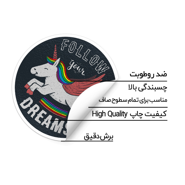 استیکر لپ تاپ ماسا دیزاین طرح unicorn مدل STK947