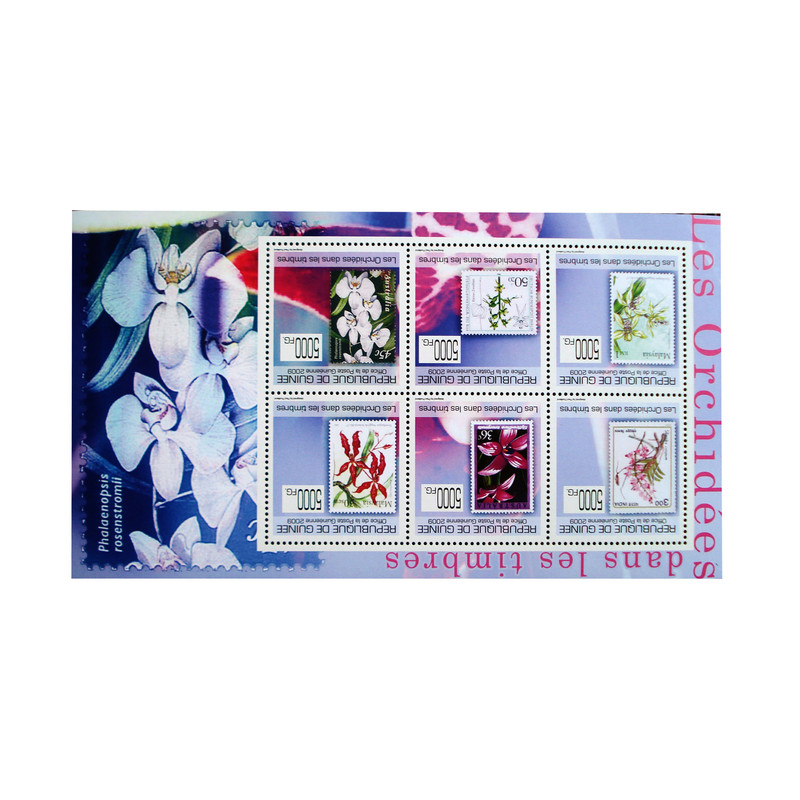 تمبر یادگاری مدل Orchidees کد F-940 مجموعه 6 عددی