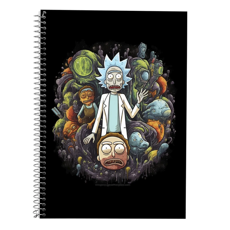 دفتر زبان 50 برگ مدوپد مدل دوخط طرح ریک اند مورتی rick&morty کد DF10896