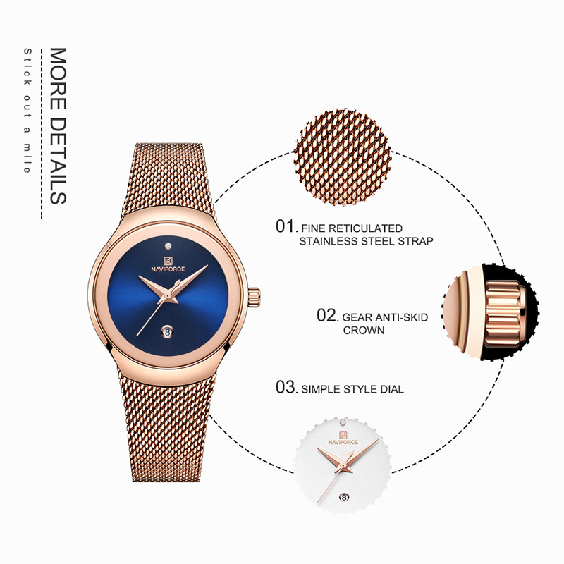 ساعت مچی عقربه ای زنانه نیوی فورس مدل NF5004 rgbe