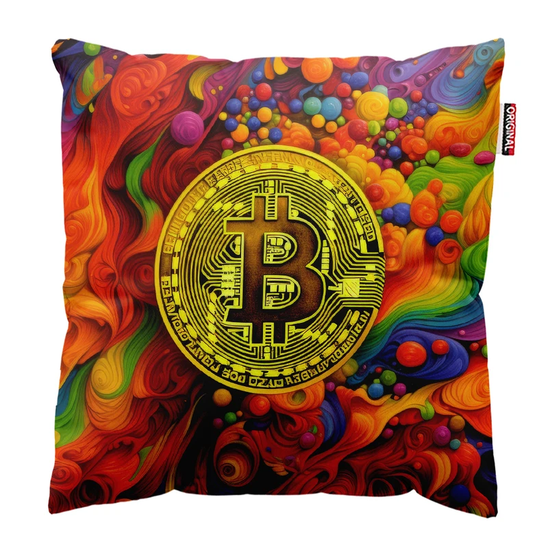 کوسن پاد آفرین مدل بیت کوین تریدر ارز دیجیتال کریپتو فارکس کد PK401684 سایز 40*40 سانتی متر