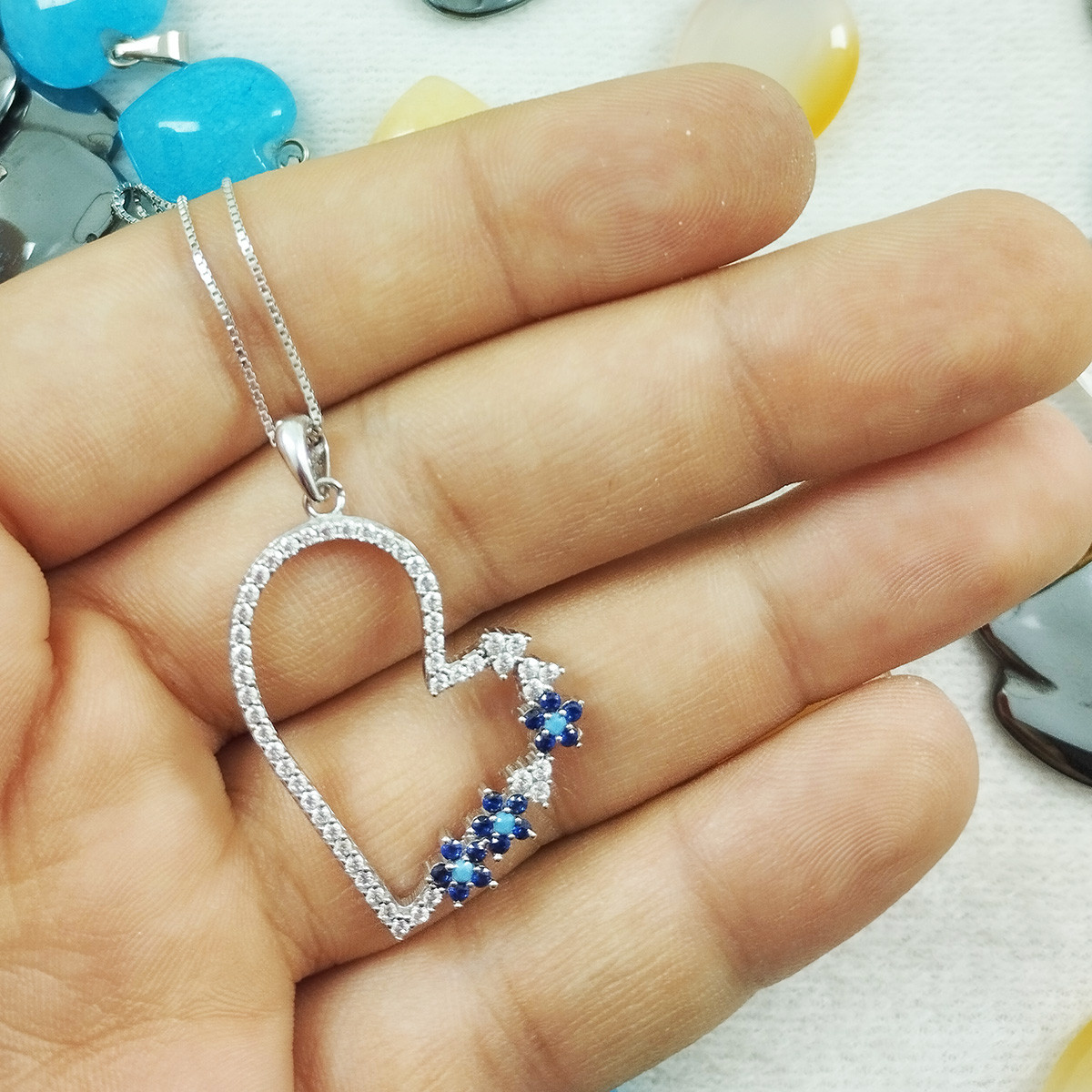 نیم ست نقره زنانه سلین کالا مدل قلب  کد 2-9