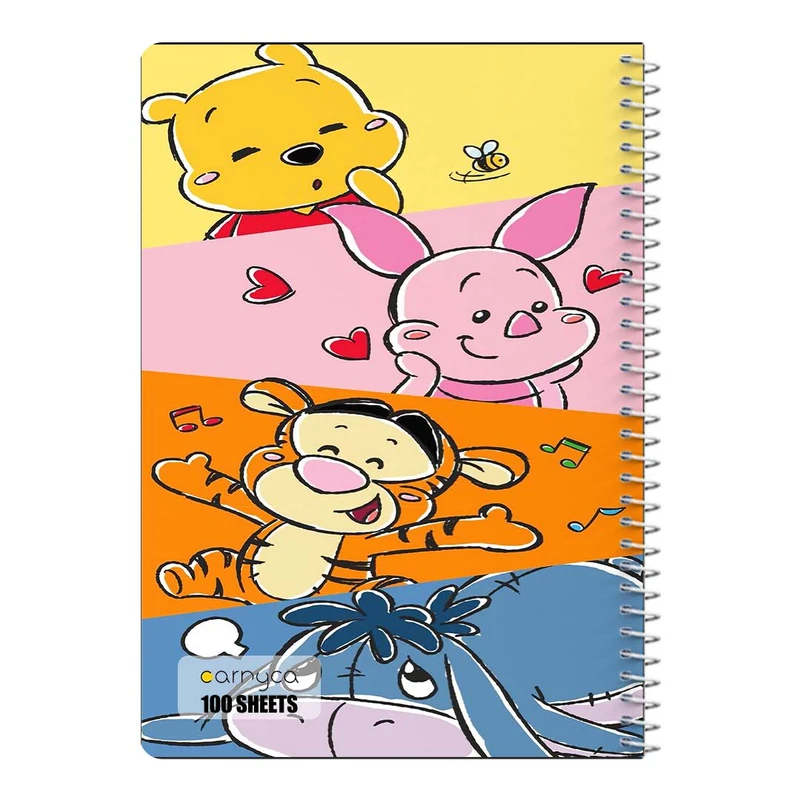 دفتر مشق 100 برگ سیمی کارنیکا طرح وینی خرسه Winnie the Pooh کد 65725