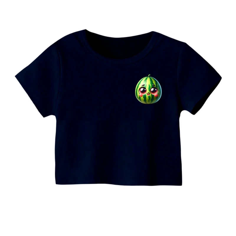 کراپ‌ تی‌شرت آستین کوتاه زنانه مدل هندوانه یلدایی کد 50