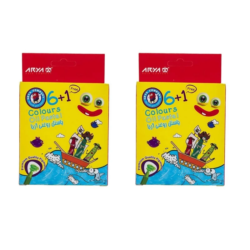پاستل روغنی 7 رنگ آریا مدل 7cop کد 007 بسته 2 عددی