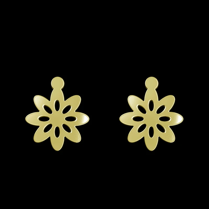 گوشواره طلا 18 عیار زنانه مدوپد مدل گل کد GA1-12363