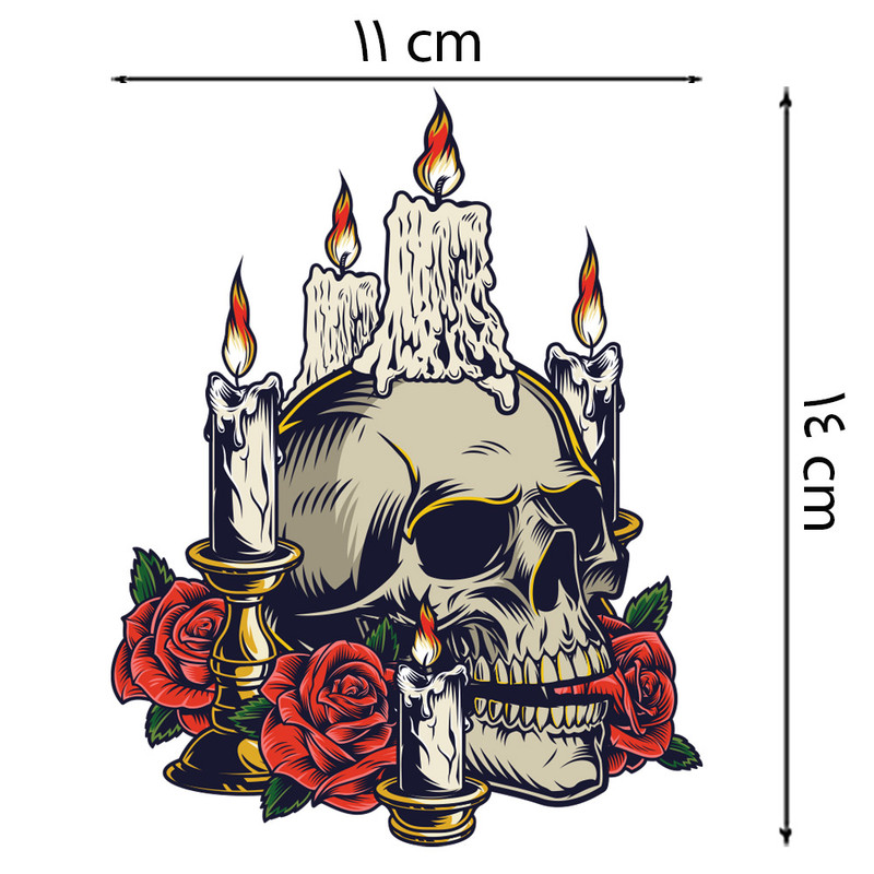 استیکر لپ تاپ طرح اسکلت رز قرمز و شمع کد src1