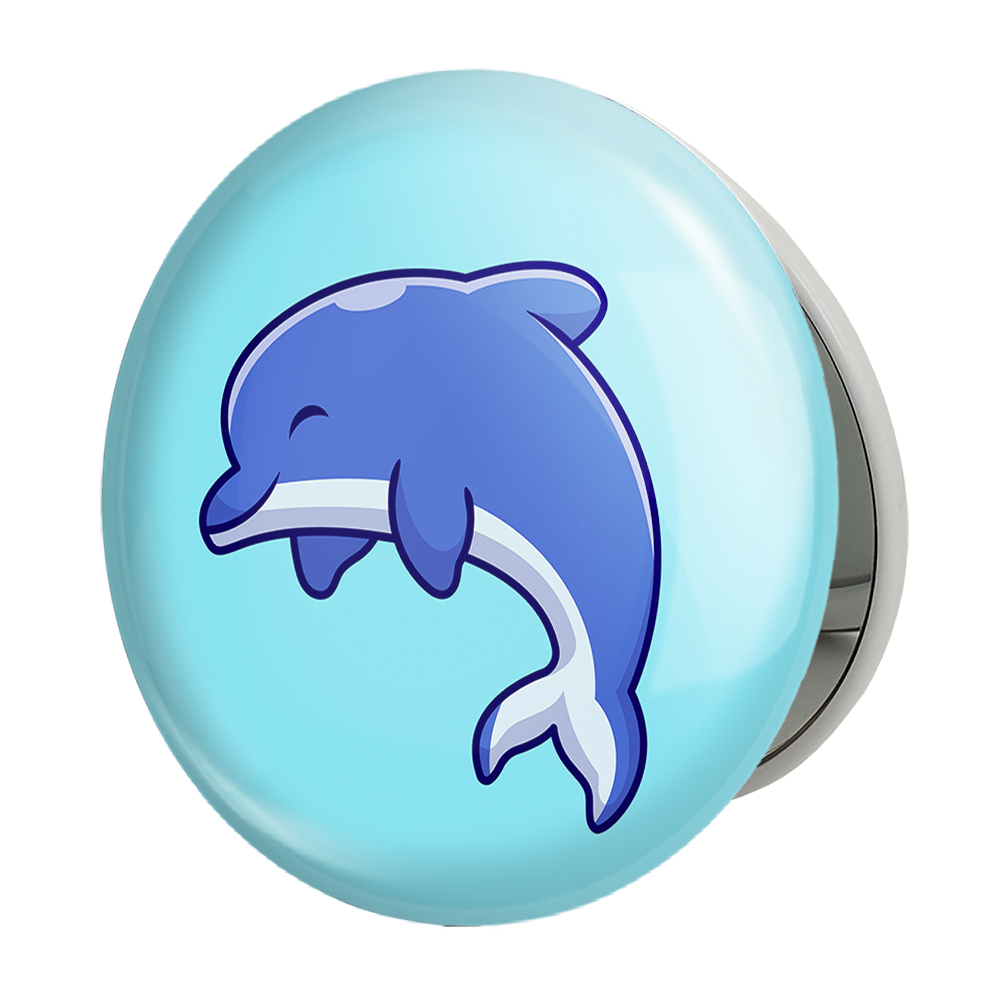 آینه جیبی خندالو طرح حیوانات بامزه دلفین مدل تاشو کد 25413 