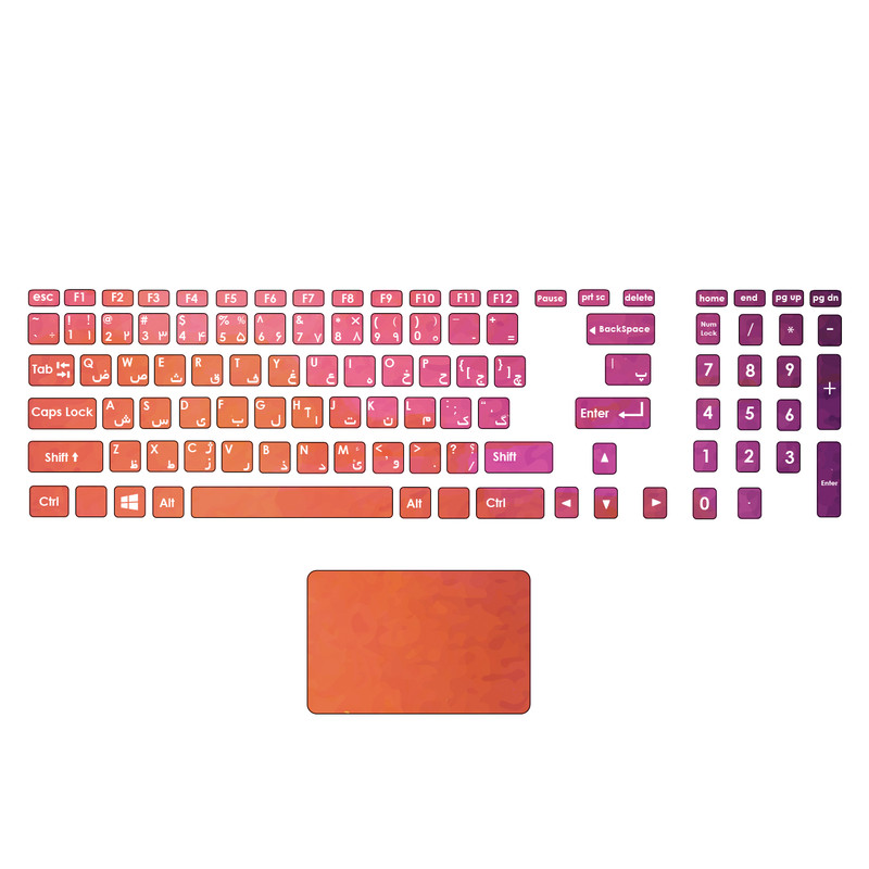 استیکر لپ تاپ مدل 83 hk به همراه برچسب حروف فارسی کیبورد