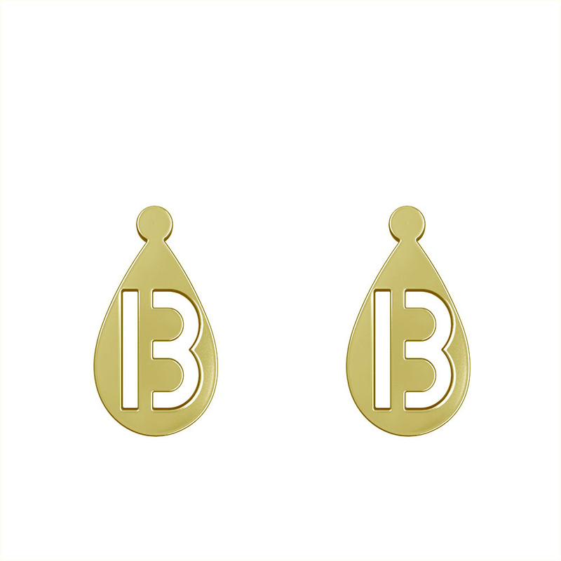 گوشواره طلا 18 عیار زنانه مدوپد مدل حرف B کد GA1-12850