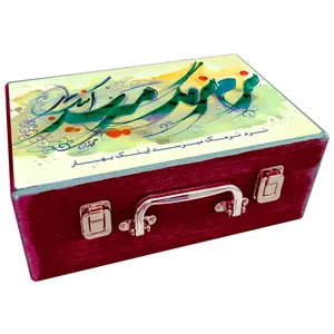  جعبه هدیه چوبی مدل چمدان بهاری کد WS649