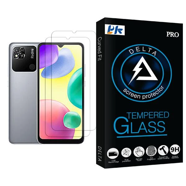 محافظ صفحه نمایش پی کی مدل Delta Glass MIX002 مناسب برای گوشی موبایل شیائومی Redmi 10A بسته دو عددی