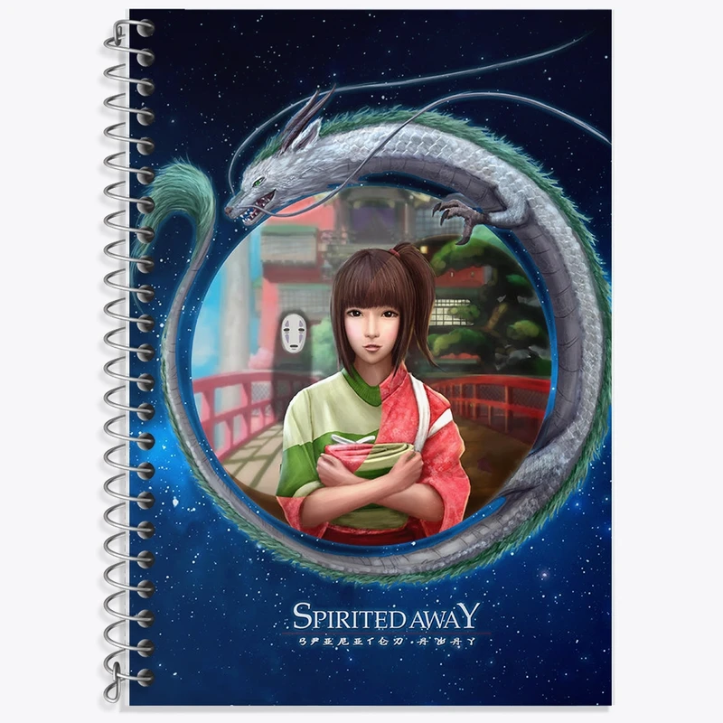 دفتر زبان 50 برگ خندالو مدل دو خط طرح انیمه شهر اشباح (Spirited Away) کد F1594