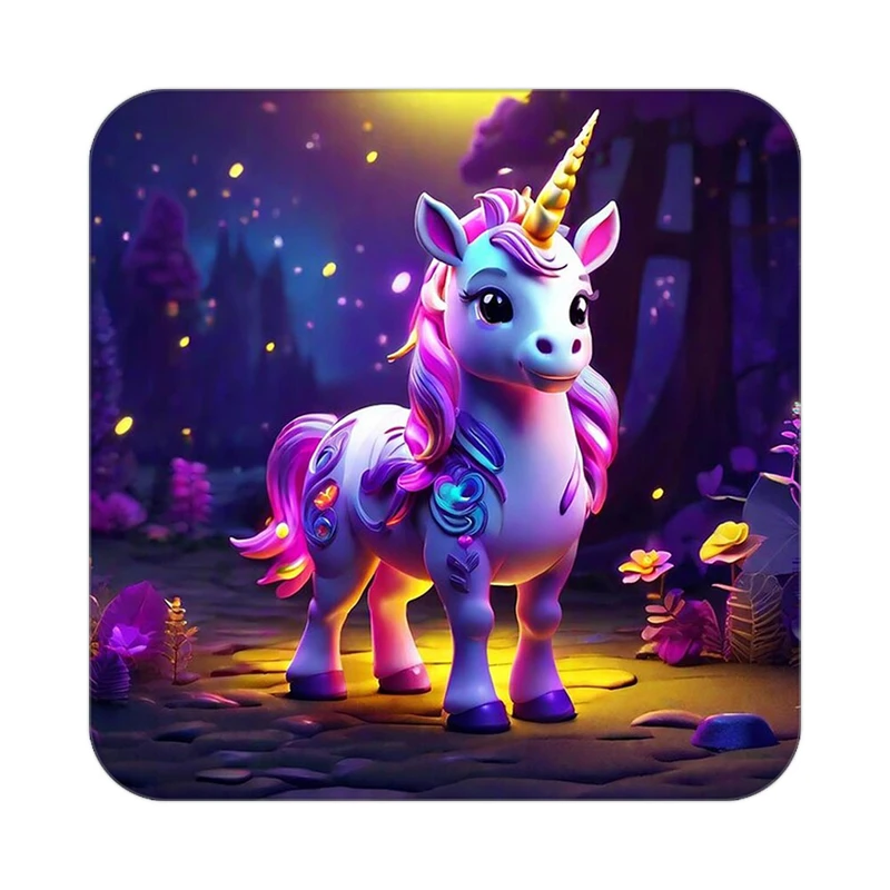 زیر لیوانی کاکتی طرح اسب تک شاخ و یونیکورن مدل mp30670