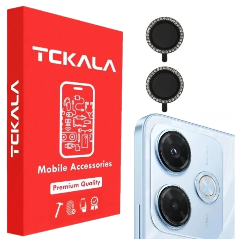 محافظ لنز دوربین فلزی تیسیکالا مدل نگین دار مناسب برای گوشی موبایل شیائومی  Redmi 13x
