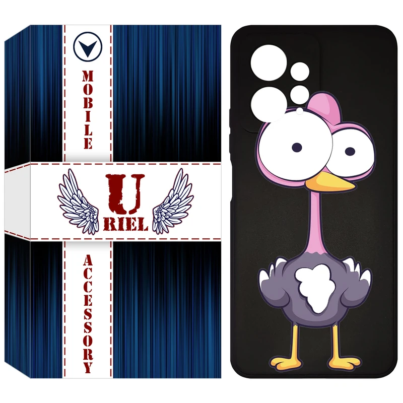 کاور یوریل قاب مدل KSH کد 43 طرح شترمرغ مناسب برای گوشی موبایل شیائومی Redmi Note 12 4G