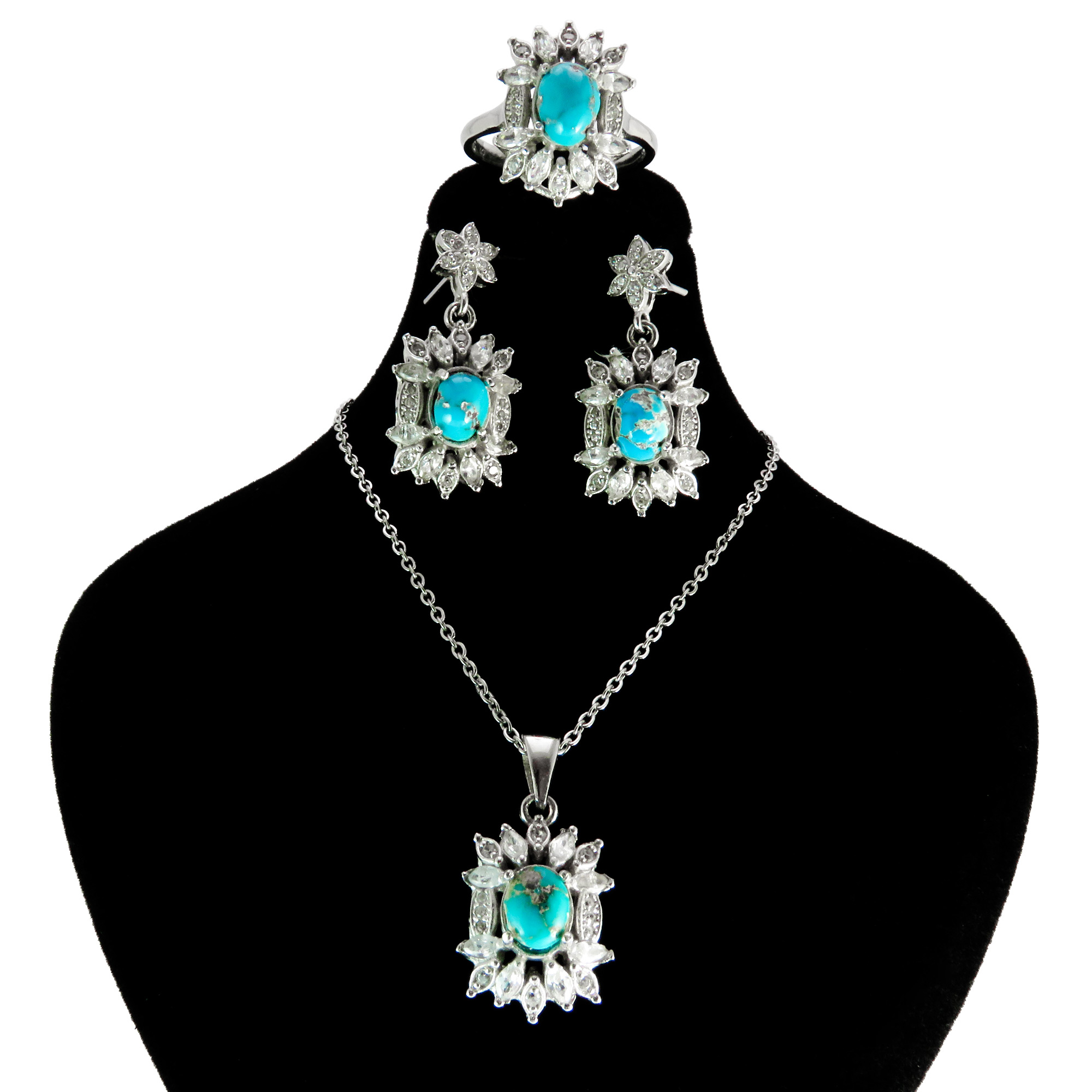 نیم ست نقره زنانه کد AV020-2