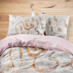 سرویس خواب مدوپد طرح نستعلیق نارنجی مدل mod00039 یک نفره 4 تکه