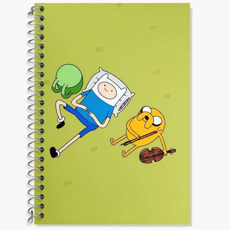 دفتر زبان 50 برگ خندالو مدل سه خط طرح جیک و فین وقت ماجراجویی Adventure Time کد 20805