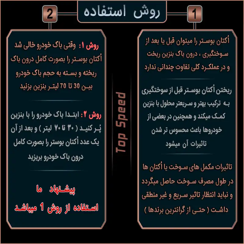 اُکتان بوستر و تمیز کننده انژکتور تاپ اِسپید کد T-20 حجم 300 میلی لیتر بسته 6 عددی