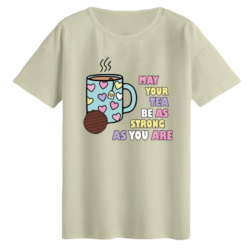 تی‌شرت لانگ آستین کوتاه زنانه مدل چای و کوکی