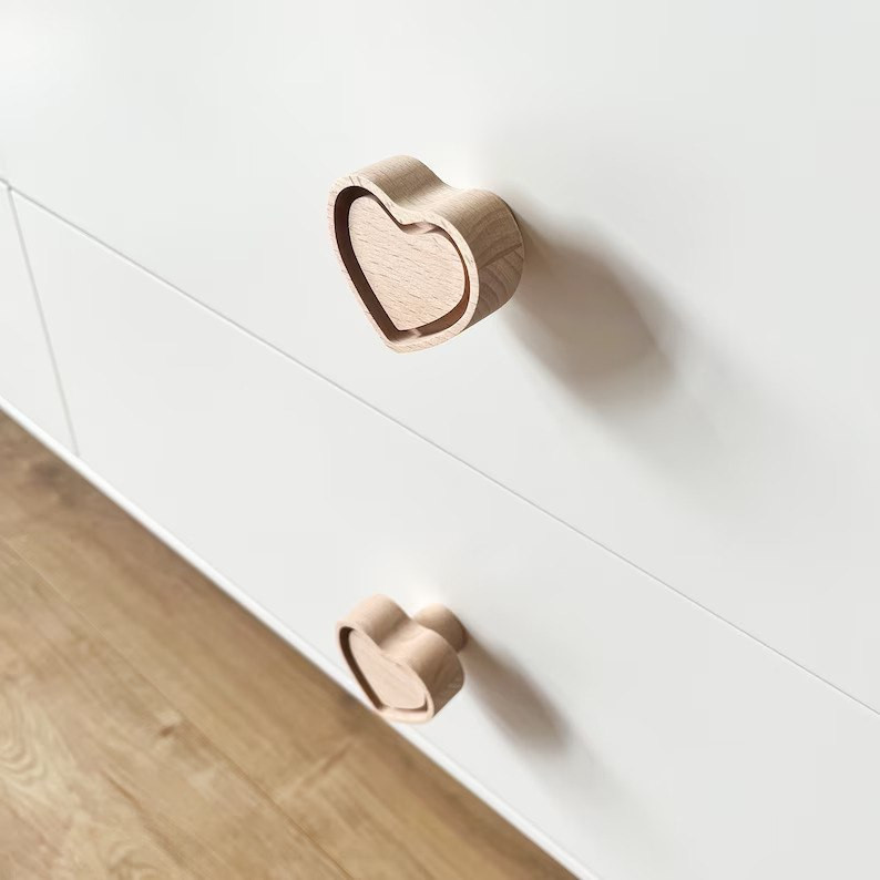 دستگیره کمد مدل کودک طرح قلب  کد WTL203 مجموعه 6 عددی