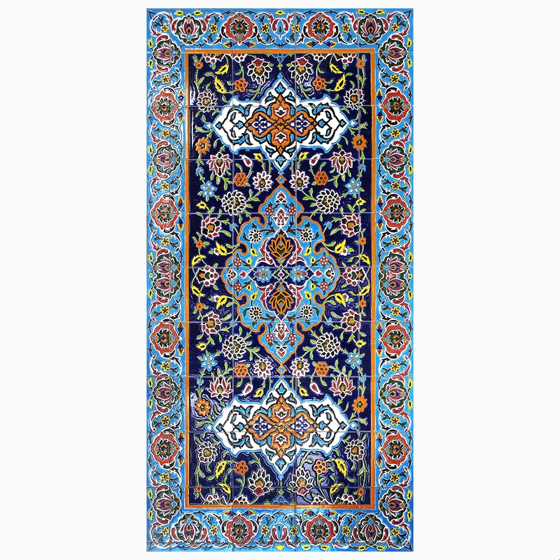 فرش پارچه‌ای مدل فرشینه طرح کاشی کاری اصیل ایرانی کد AR3058823