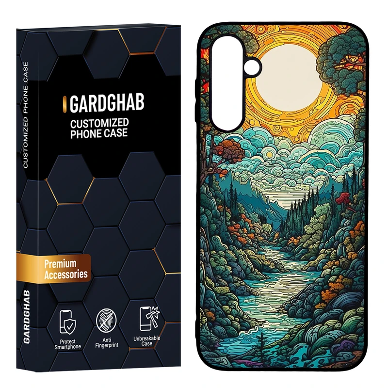   کاور گارد قاب مدل پشت گلس هنری مناسب برای گوشی موبایل سامسونگ Galaxy A24