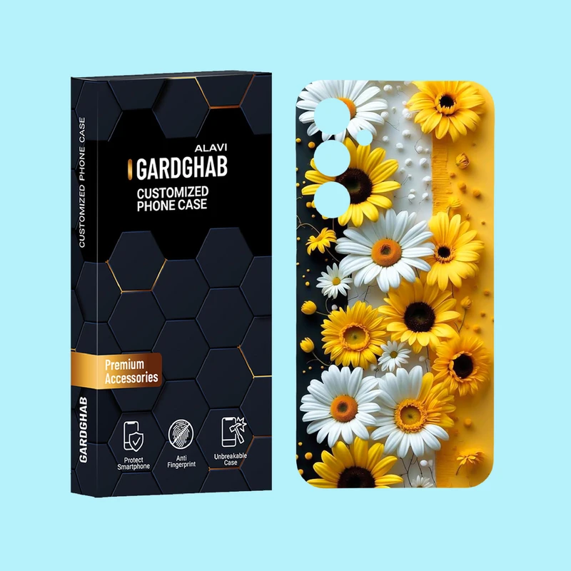 کاور گارد قاب علوی مدل گل مناسب برای گوشی موبایل سامسونگ Galaxy A55