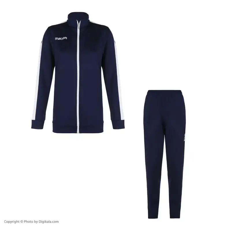 ست گرمکن و شلوار ورزشی زنانه مکرون مدل اسکا پلاس رنگ سرمه ای