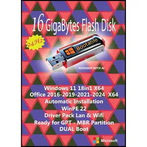 سیستم عامل Windows 11 24H2 2024 18in1 X64 - Driver Pack Lan & Wifi  نشر مایکروسافت