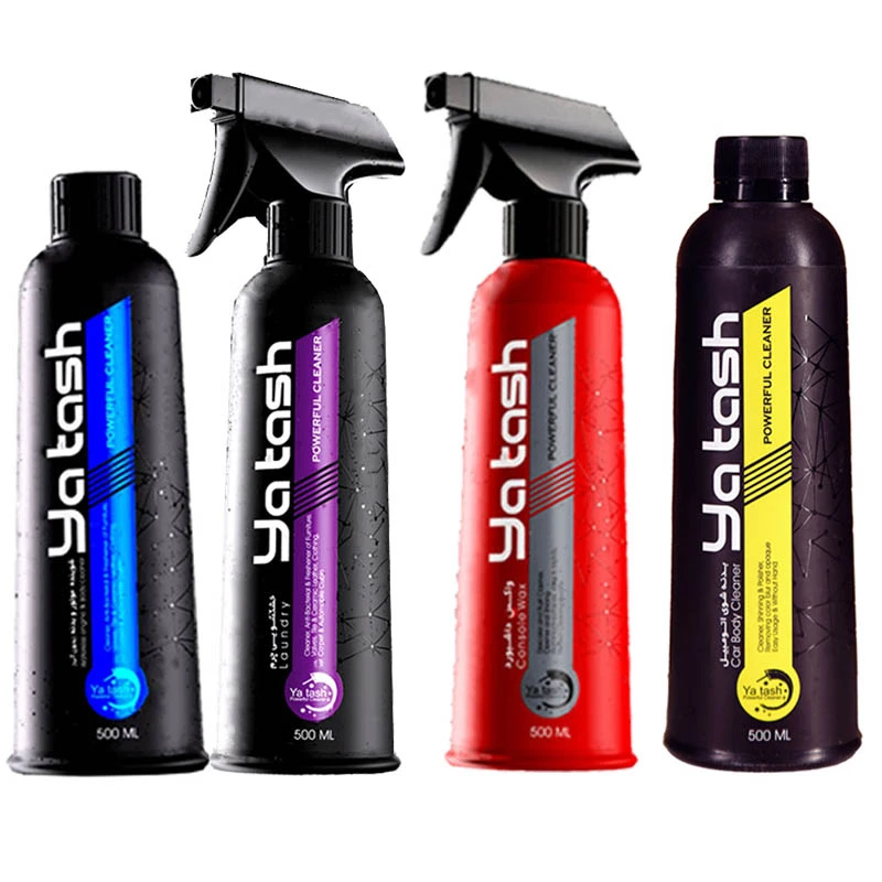 واکس داشبورد و خشکشویی و شوینده بدنه وموتور بدون آب خودرو یاتاش مدل تریگر حجم 500 میلی لیتر مجموعه4 عددی