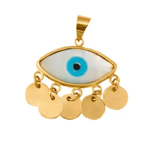 آویز گردنبند طلا 18 عیار زنانه مدل چشم نظر 