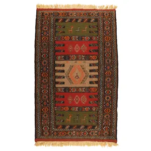 گلیم دستبافت دومتری طرح سفره کردی کد 1405140