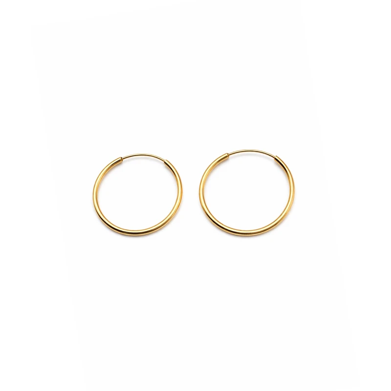 گوشواره حلقه‌ای طلا 18 عیار زنانه مان گالری مدل ساده کد E-500089