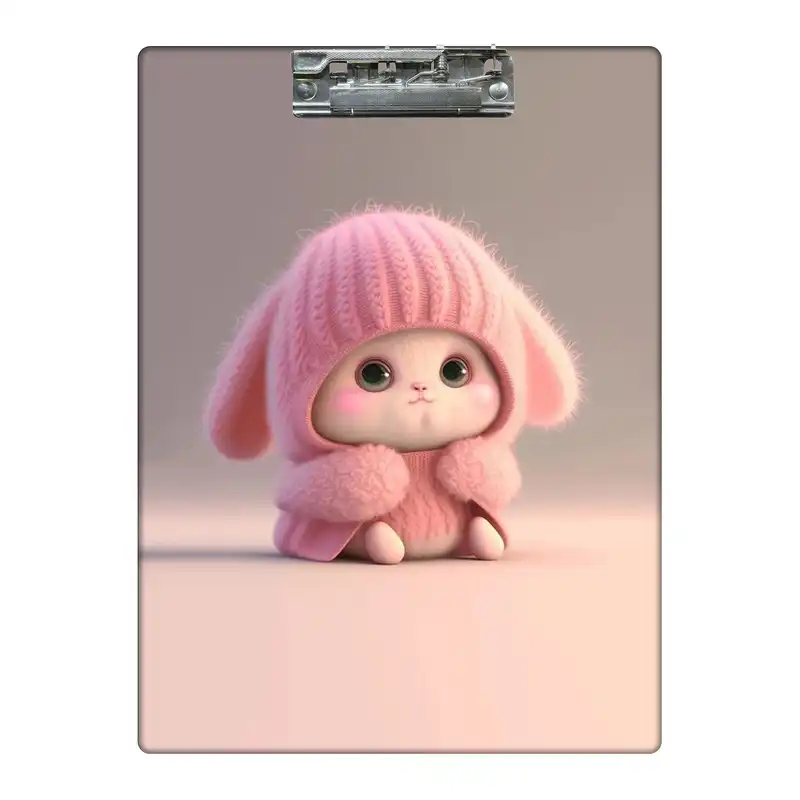 تخته شاسی طرح خرگوش کیوت با لباس زمستونی کد 3769627 سایز A4